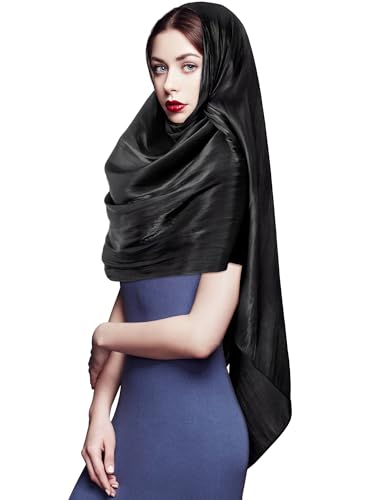 Geyoga Women's Scarf Shawls and Wraps for Evening Dress Fashion Scarf for Wedding Bridesmaid Ramadan Gifts - color: Black