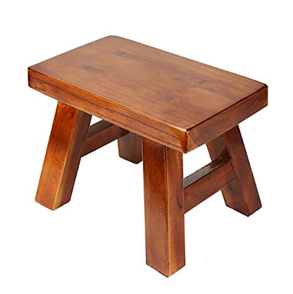 Small Stool Wooden Step Stool Footstool Solid Wood 8 inch for Kids Adults Plant Stand Fishing Stool (Brown) - color: Brown