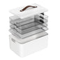 MOPALL 4-Tier Medicine Organizer Storage Box, Portable Latch Bin with Lid and Leather Handle, Cabinet Closet Organization for Home Office, Pill Bottle, First Aid, Sewing, Art, Craft