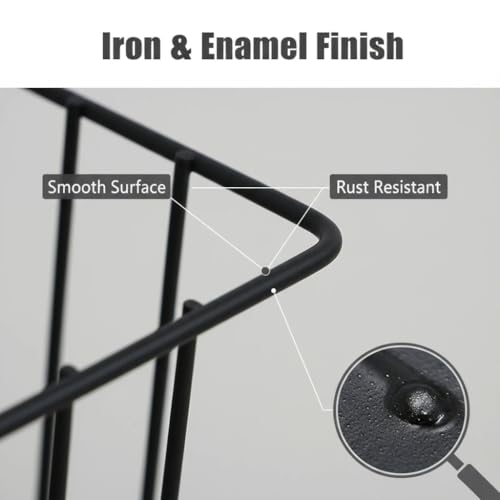 10 PCS Grid Wall Baskets and Bins, No Drilling Small Hook Basket Set for Wall Grid Panel, Wire Storage Basket for Kitchen Bathroom Home Decor Supplies, Black