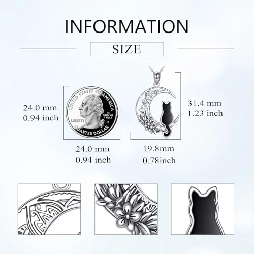 Animal Necklace 925 Sterling Silver Pendant Jewelry Gift for Women Animal Lover - style: Cat01