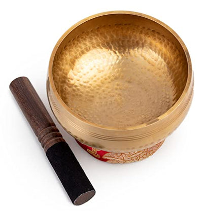 Tibetan Singing Bowl Set - Easy To Play for Beginners - Authentic Handcrafted Mindfulness Meditation Holistic Sound 7 Chakra Healing Gift by Himalayan Bazaar (5")