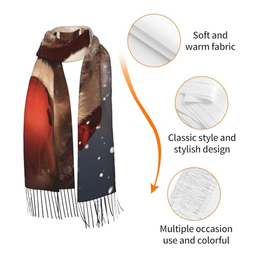 Astronaut Sitting in Yoga Chakra Scarf for Women Warm Soft Scarves Fashion Fringed Shawl Casual Tassel Blanket Scarf - color: Christmas Accidents