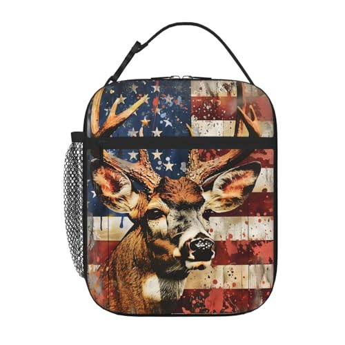 Deer Lunch Box Insulated Lunch Bag for Women Portable Lunchbox Leakproof Cooler Tote Bag for Work Camping Office Outdoor for Men Girl Boy - color: Deer03