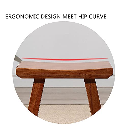 Wooden Step Stool for Kids Adults Seat Chair Dancing Foot Stool 12 inch Plant Stand Top Curved Wood Stool