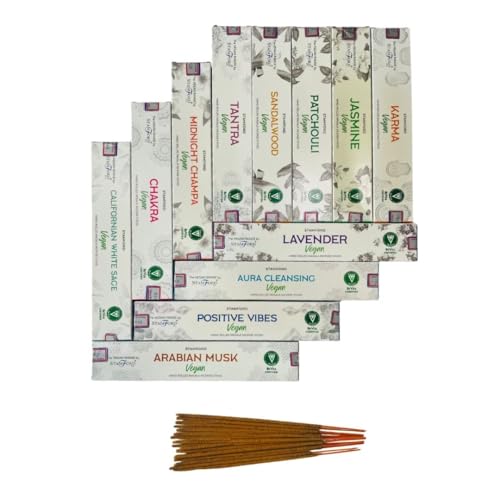 Stamford Masala Vegan Incense Sticks Variery Pack - 180 Incense Sticks | Exclusive Vegan Range Collection | Best for Meditation,Yoga,Aroma Therapy, Relaxation - color: Vegan Masala