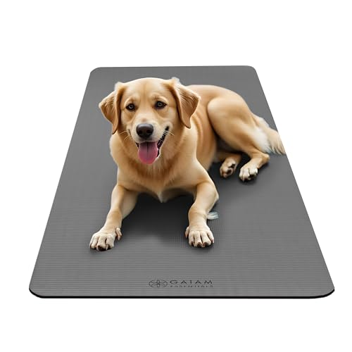 Gaiam Essentials 2/5" Thick (10mm) Yoga & Pilates, Fitness & Exercise Mat with Easy-Cinch Carrier Strap Cusion Support For Fitness and Gym Workouts - color: Grey