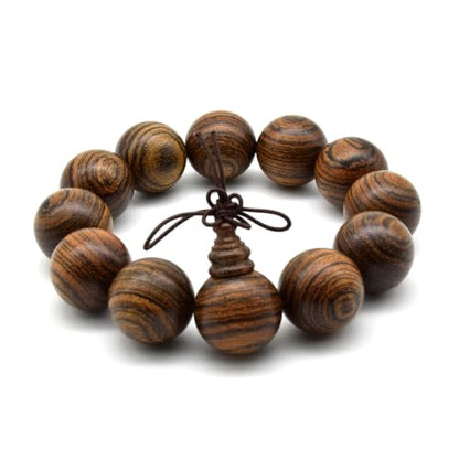 Zen Dear Unisex Natural Tigerwood Mala Beads Buddhist Prayer Bracelet Link Wrist Necklace Chain Beads