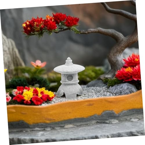 DECHOUS Sandstone Lantern Japanese Sculpture for Zen Garden Decor for Home Aquarium Landscaping and Serene Asian Ornament Tranquil Atmosphere
