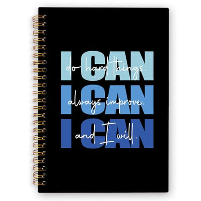 I Can Do Hard Things Inspirational Spiral Notebook, Blue and Black Journaling Notebooks, Affirmation Spiral Journal for Girls Women Men, Positive Office School Supplies Gifts, 5.5x8.3 In - color: i can