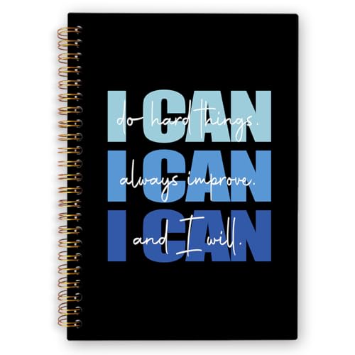 I Can Do Hard Things Inspirational Spiral Notebook, Blue and Black Journaling Notebooks, Affirmation Spiral Journal for Girls Women Men, Positive Office School Supplies Gifts, 5.5x8.3 In - color: i can