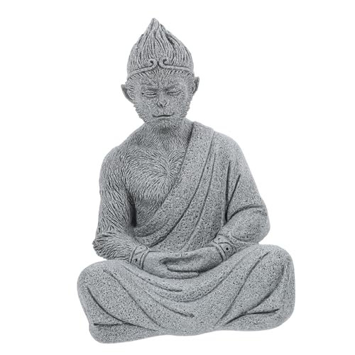 1pc Mini Buddha Statue for Fish Tank and Garden Decor Stone Powder Buddha Figurine for Underwater Landscaping Zen Garden Accessories and Home Decoration - size: 14.50X9.80X7.00CM