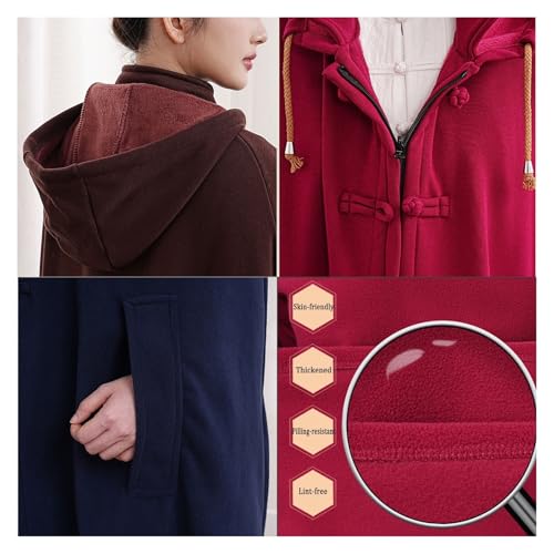 Meditation Hooded Cloak Coat Women Men Unisex Loose-Fit Prayer Robe Plush Comfortable Warm Clothing