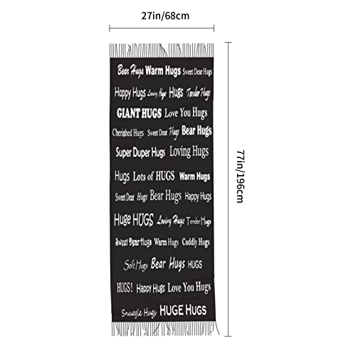 Hugs Shawl Gift For Friends And Family With Inspirational Messages Pashmina Positive Energy,Compassion,Serenity Wraps - color: Wtf02