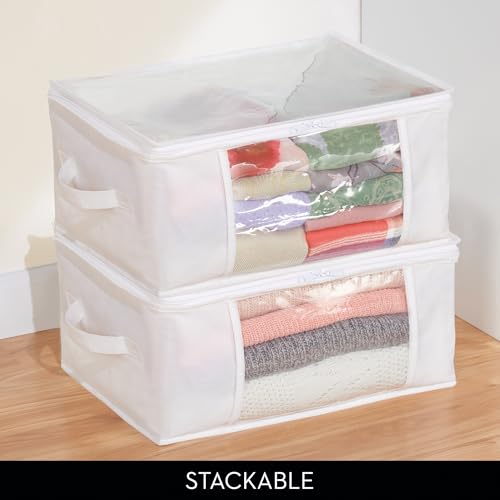 iDesign Fabric Storage Bags with Zipper, Medium, Set of 2, 16" x 12" x 8" - color: Standard