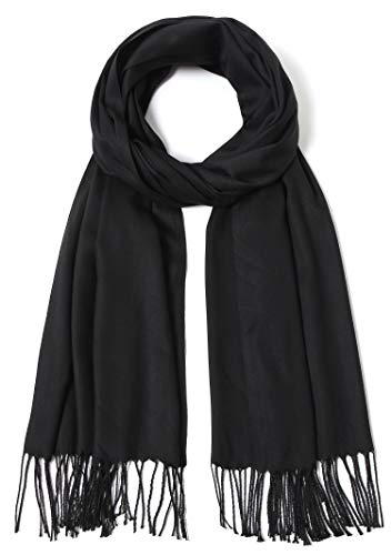 Cindy & Wendy Pashmina Shawls and Wraps Scarf for Women Soft Large Winter Shawl for Evening Dress Wedding Party - color: Black