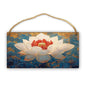 Elegant Lotuses Art Wooden decor Sign 12x6 Inch,Farmhouse Rustic Wood Decors for Home,Calming Wall Hanging Art for Yoga & Meditation Enthusiasts in Bedroom, Entryway,Kitchen & Nursery Craft
