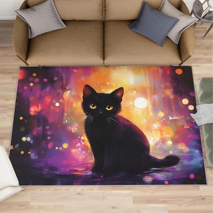 Cat Rug - 4x5 Rug, Fun Cats Rugs for Living Room Bedroom, Animal Washable Rugs, Non Slip Classroom Carpet, Soft & Low-Pile - color: Cat#91, size: 4' x5' (Rectangular)