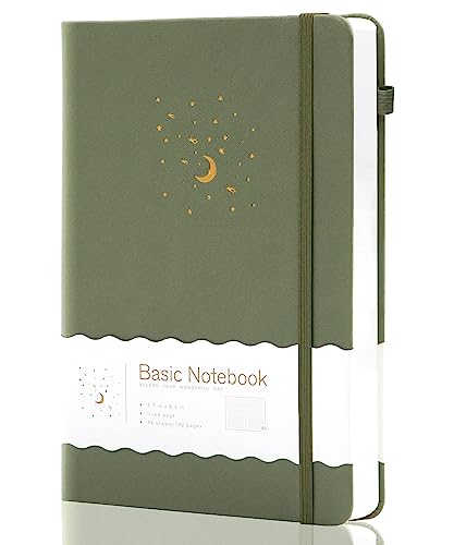 CAGIE Lined Journal Notebook for Work, 196 Pages, Medium 5.7" x 8.3", Hardcover Notebook Journal with Pen Loop, (Turquoise Ruled), Gifts - color: 02 Turquoise