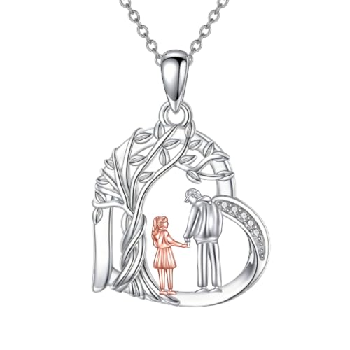 YFN Daughter Gifts from Dad 925 Sterling Silver Daughters Heart Necklace Birthday Christmas - color: Father Daughter Necklace05
