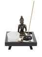 Zen Garden Tabletop Thai Buddha with Sand Rock Candle Holder Incense Burner Gift & Home Decor G16225