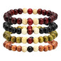 MILAKOO 4Pcs 8mm Wood Beaded Bracelet for Men Buddha Bracelet Elastic Rope