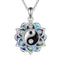 ONEFINITY Lotus Necklace 925 Sterling Silver Moonstone Pendant Necklace Yoga Lotus Jewelry for Women - style: Yin Yang Lotus