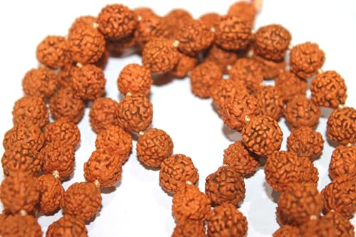 Natural Rudraksha Mala 108 Beads with Tassel & Matching Rudraksha Bracelet | Spiritual Prayer Meditation Japa Necklace for Yoga, Healing & Puja