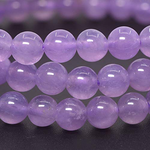 Justinstones Gem Semi Precious Gemstone 6mm Round Beads Stretch Bracelet 6.5 Inch - color: A Grade Lilac Amethyst
