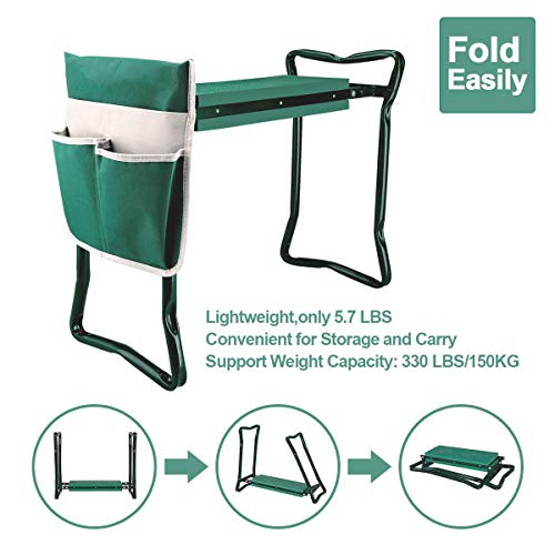 Garden Kneeler and Seat Stool Heavy Duty Garden Folding Bench with Large Tool Pocket and Soft EVA Kneeling Pad for Gardening Lovers - size: Style A