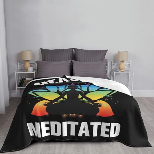 Buddha Buddhism Heavily Meditated Yoga Premium Fleece Blanket, Ultra-Soft Plush Throw Blanket, Warm Cozy Fleece Blanket for Bed, Couch & Travel 40"x30"
