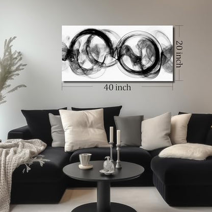 Abstract Wall Art for Living Room Black and White Wall Decor for Bedroom Modern Prints Wall Art for Office 20 x 40 Inch - size: 40"L x 20"W