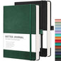 RETTACY Dotted Journal Notebook, 2-Pack, 160 Numbered Pages per Pack, A5 Medium Size (5.7'' x 8.3''), 120 GSM Thick Paper, Leather Hardcover, for Journaling, Planning, Tracking (Black & Dark Green) - color: Black & Dark Green, style: Dotted