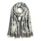 QIUTIMIY Pashmina Shawl Wraps for Womens Winter Scarf Reversible Pattern Designer Ladies Shawls and Wraps for Evening Dresses - color: Flower1-grey