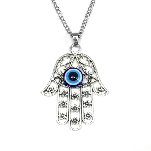 Healing Stress Anxiety Meditation Grounding Energy Gemstone Necklace Series - color: HAMSA Pendant