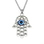 Healing Stress Anxiety Meditation Grounding Energy Gemstone Necklace Series - color: HAMSA Pendant