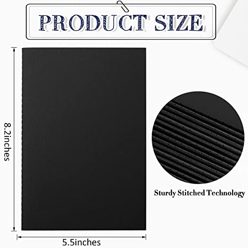Sabary 72 Pack Kraft Paper Notebook Journals 5.5 Inch x 8.3 Inch A5 Notebook in Bulk Softcover Ruled for Writing Sketch Travel Journal with 60 Pages 30 Sheets(Black,Line) - color: Black, style: Line