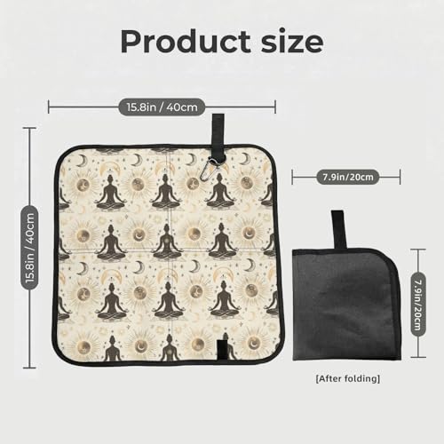 Yoga Meditation (10) Print Folding Seat Pad, Portable Camping Seat Cushion for Outdoor