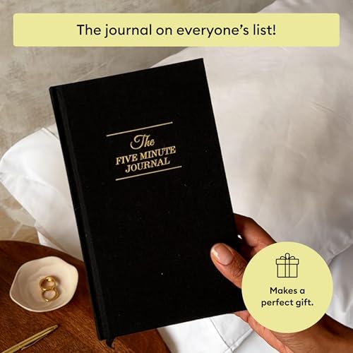 Intelligent Change The Five Minute Journal, Original Daily Gratitude Journal 2025, Reflection & Manifestation Journal for Mindfulness, Undated Daily Journal with Gold Foiling, Plastic-Free, Black - color: Bold Black