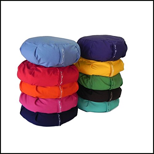 Yoga Meditation Zafu Cushion Buckwheat filled removaable inner liner Large pillow size (18") 10 beautiful colors