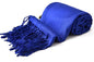 CJ Apparel Solid Color Tassels Design Nepalese Shawl Scarf Wrap Stole Throw Head Wrap Pashmina Gift Hand Made in Nepal New - color: Federal Blue