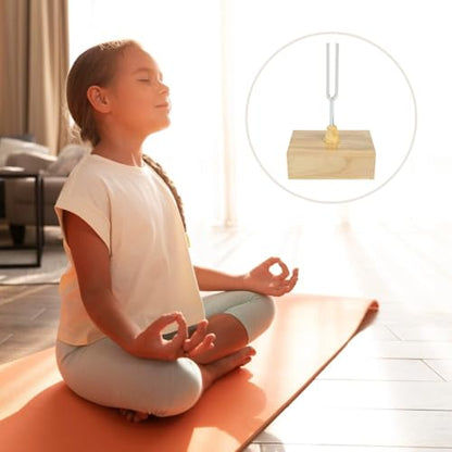 512 Hz Sound Tool with Wooden Resonance Chamber, Tuning Fork Instrument for Meditation and Yoga Practice