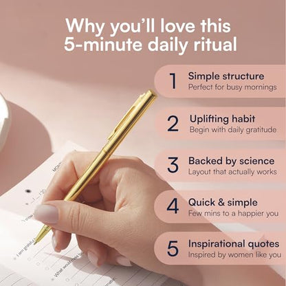 Gratitude Journal 6-Month Daily Affirmation Planner - Hardcover Guided Reflection Journal with Inspirational Quotes, Self Care & Mindfulness Gift Notebook