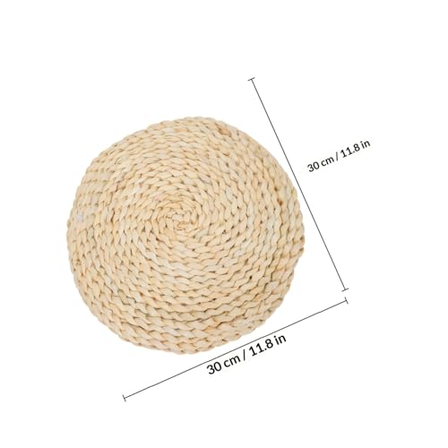 1Pc Thicken Woven Meditation Mat Round Corn Husk Cushion for Yoga Meditating Comfortable and Floor Pad Chic Design for Home Use
