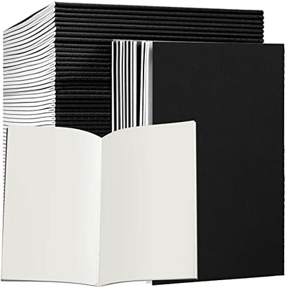 Sabary 72 Pack Kraft Paper Notebook Journals 5.5 Inch x 8.3 Inch A5 Notebook in Bulk Softcover Ruled for Writing Sketch Travel Journal with 60 Pages 30 Sheets(Black,Unlined) - color: Black, style: Unlined