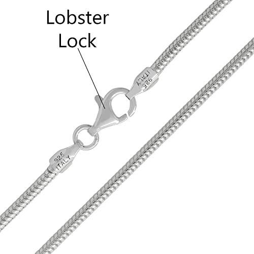 Savlano 925 Sterling Silver Solid Italian Round Diamond Cut Snake Chain Bracelet/Anklet For Women & Men - Made in Italy Comes Gift Box - style: 1mm