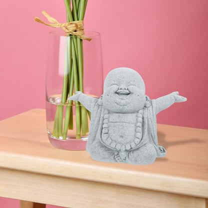 NOLITOY Small Buddha Statue, Meditating Sandstone Buddha Statues Zen Decor for Home Office Fish Tank Accessories Ornament