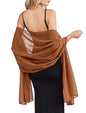 Avidlove Women's Chiffon Shawl Wrap Elegant Sheer Soft Lightweight Scarf for Wedding Evening Party Formal Accessory - color: Light Brown