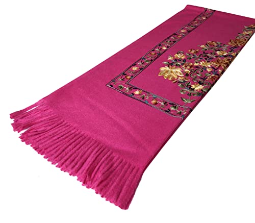 Urban CoCo Women's Embroidered Tassel Long Shawl Oversize Scarf Wraps for Women - color: #1-rose