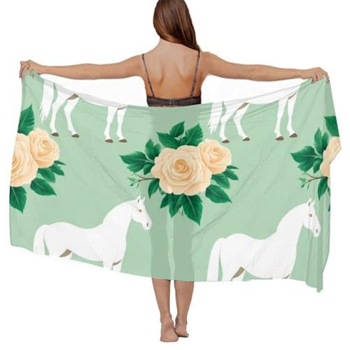 Fashion Travel Swimwear Bikini Wrap All Seasons Chiffon Scarf Beach Yarn Shawl - color: Color969